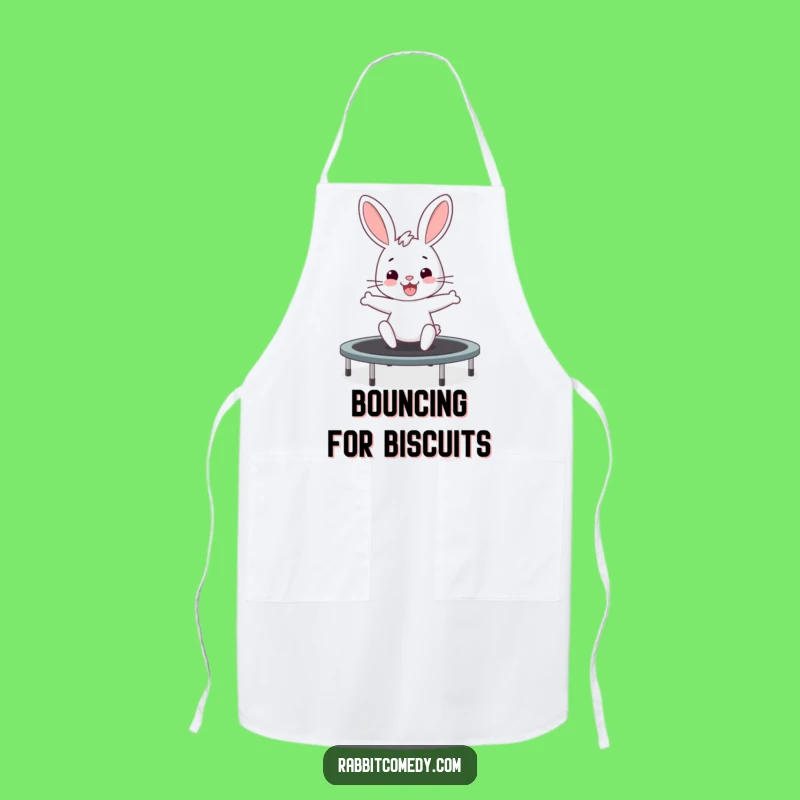 Funny Rabbit Trampoline Apron - Kitchen Bounce, Energetic Bunny Gift