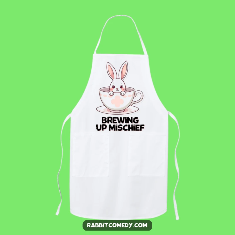 Funny Rabbit Apron: Teacup Chef Peek - Kitchen Fun & Practical Funny Gift!