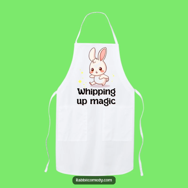 Funny Rabbit Apron: Magical Dust Mote Chase, Kitchen Whimsy Gift
