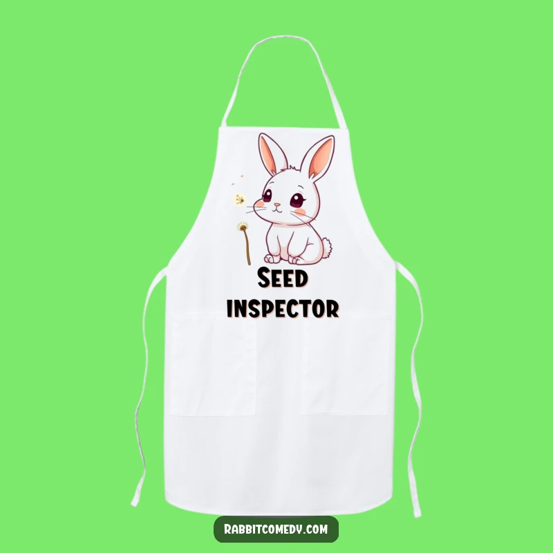 Funny Rabbit Observer Apron: Cooking with Curiosity, Whimsical Kitchen Funny Gift