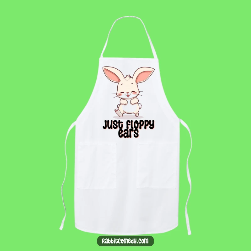Funny Stumbling Rabbit Apron: Playful Floppy Ear Cartoon Kitchen Gift