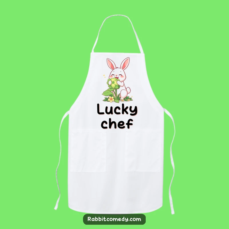 Funny Rabbit Glowing Clover Apron - Kitchen Whimsy Wear and Hilarious Gift