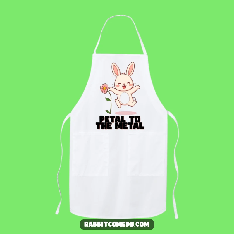 Funny Rabbit Flower Apron - Kitchen Cheer, Cute Bunny Gift for Gardeners