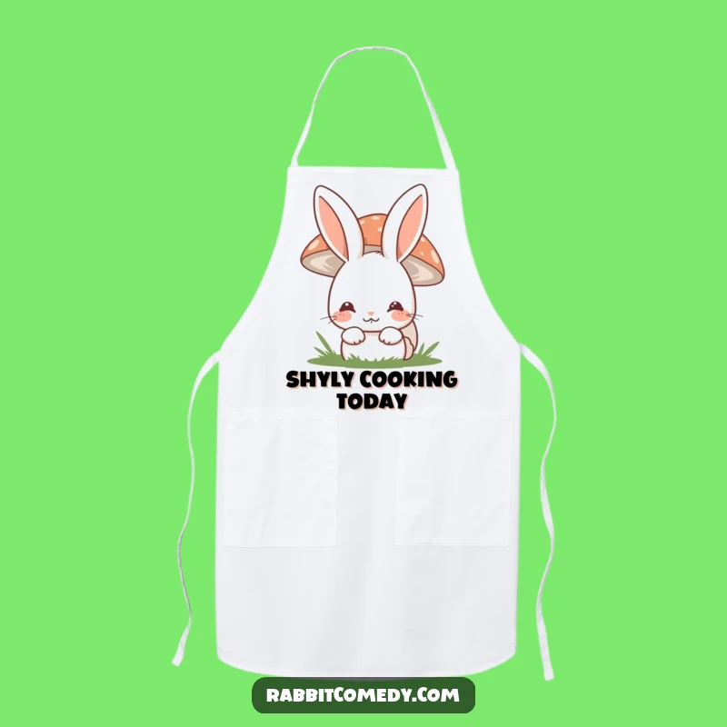 Funny Shy Rabbit Apron - Kitchen Charm, Cute Introvert Gift for Bakers