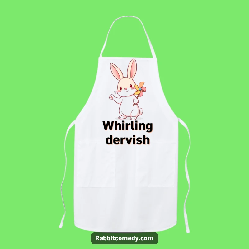 Funny Rabbit Pinwheel Kitchen Apron - Humorous Chef Gift