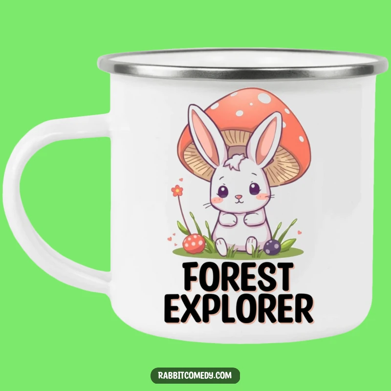 Funny Rabbit Mushroom Camping Mug - Durable Bunny Cup, Perfect Humorous Gift!