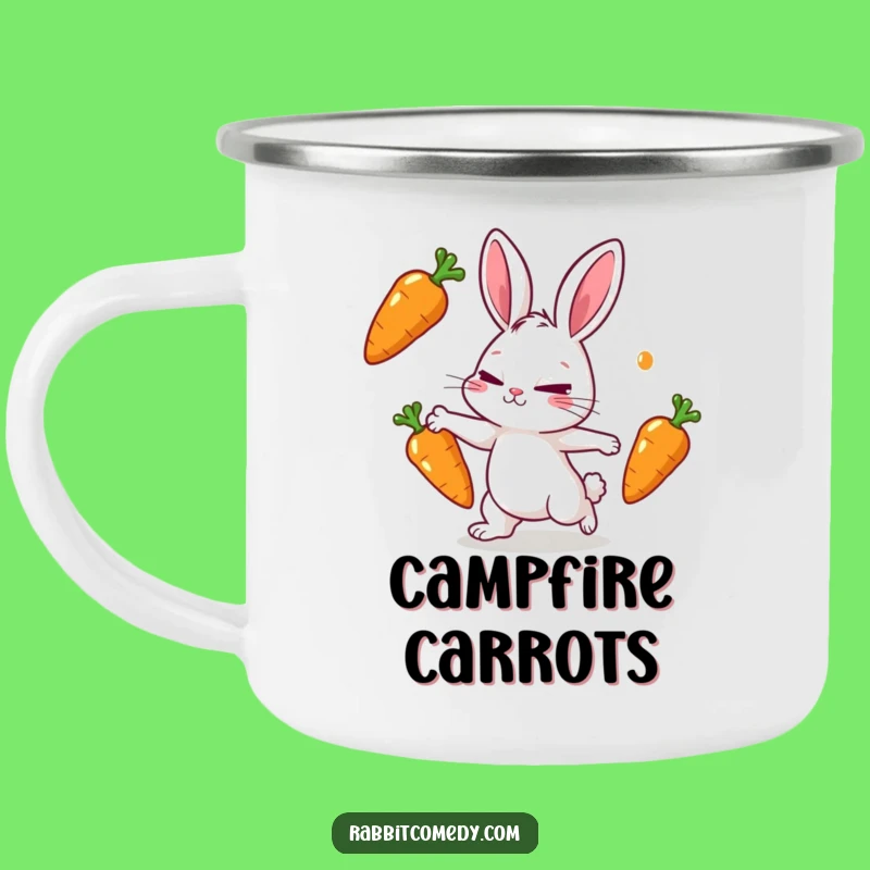 Funny Juggling Rabbit Camping Mug - Adventure & Carrot Skill