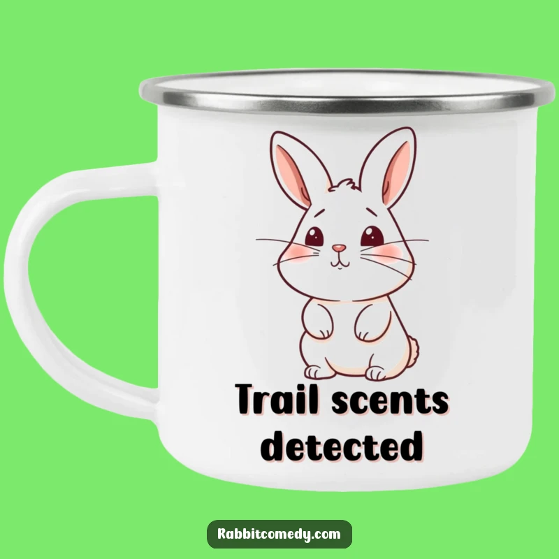 Funny Rabbit Sniffing Camping Mug - Outdoor Curiosity, Cute Bunny Gift