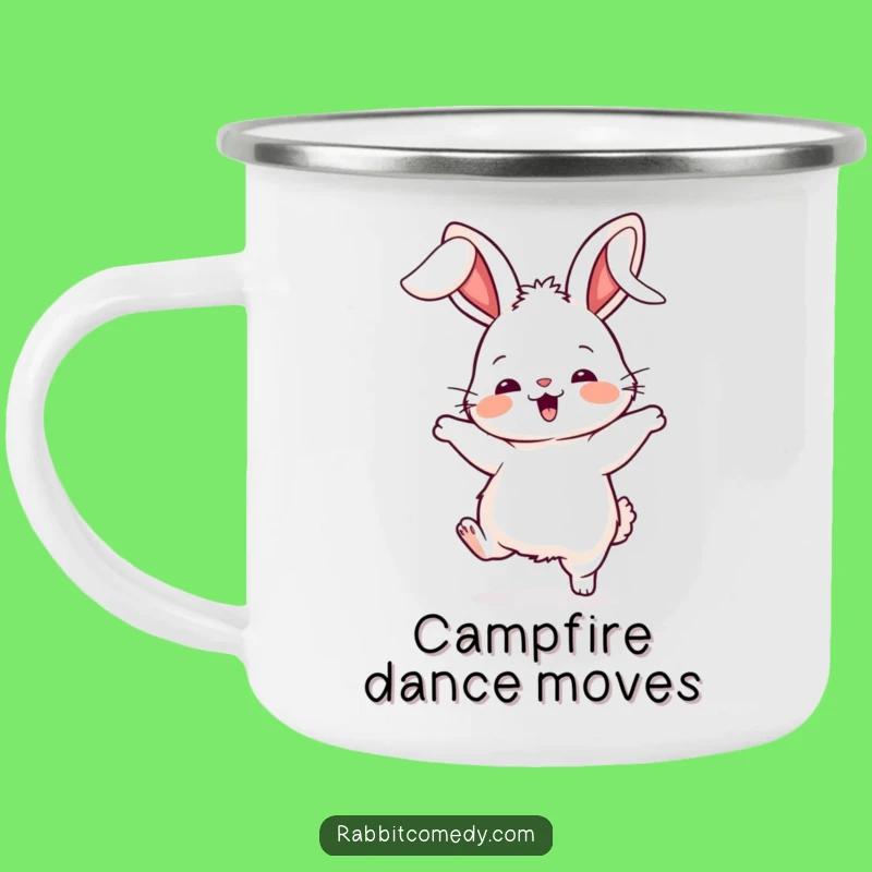 Funny Silly Rabbit Dance Camping Mug: Durable & Playful Outdoor Companion