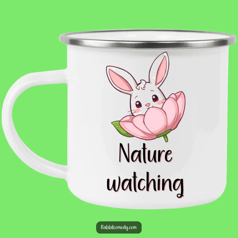 Funny Rabbit Flower Camping Mug - Durable & Adorable Outdoor Gift