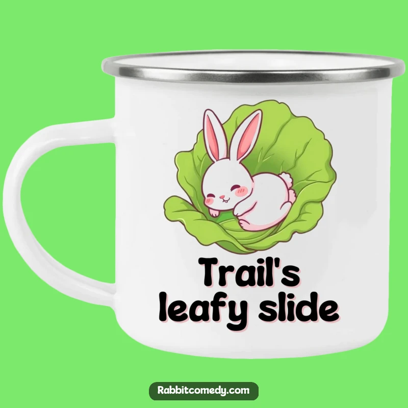 Funny Rabbit Lettuce Slide Camping Mug: Durable & Comical Outdoor Gift