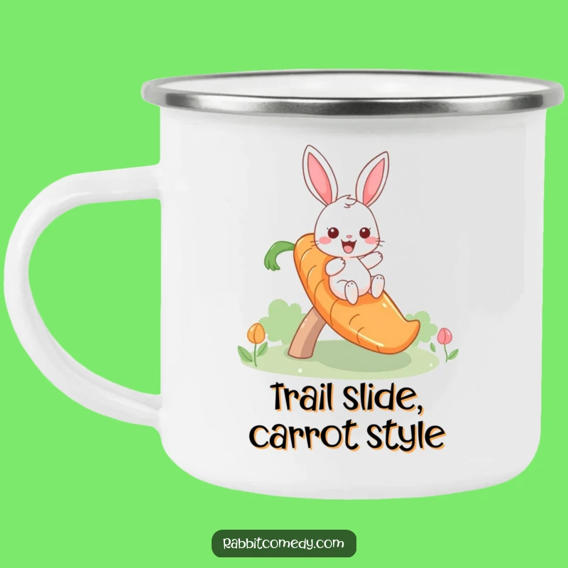 Funny Giddy Rabbit Carrot Slide Camping Mug: Durable and Hilarious Outdoor Gift