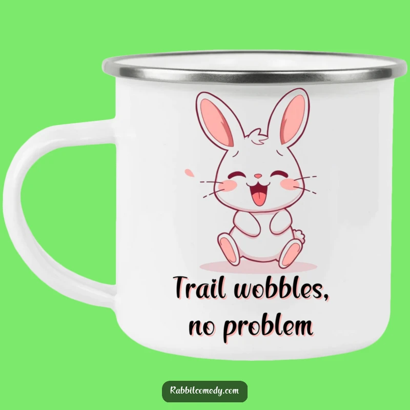 Funny Rabbit Stumble Camping Mug: Adventure with Humorous Resilience
