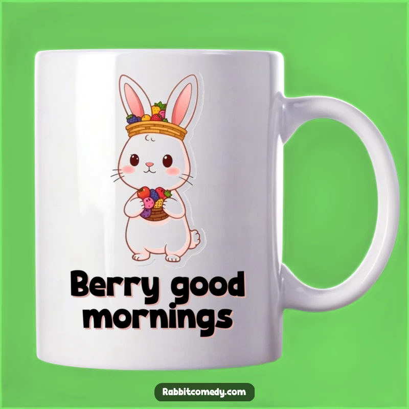 Funny Rabbit Berry Basket Mug: Whimsical & Hilarious Harvest Gift