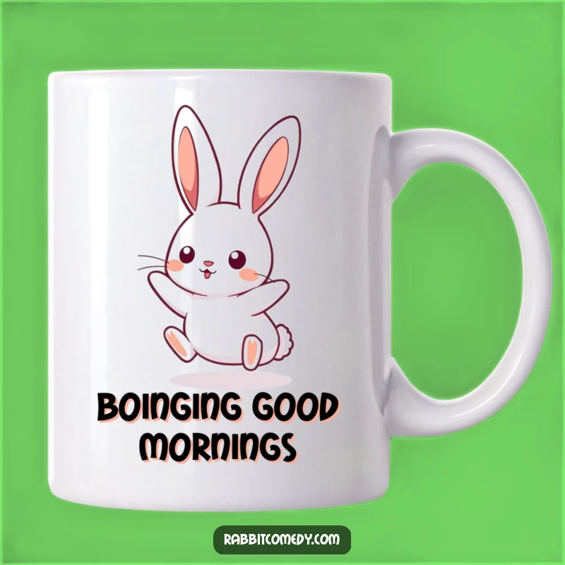 Funny Kawaii Rabbit Boinging Mug - Bouncy Ears, Perfect Gift