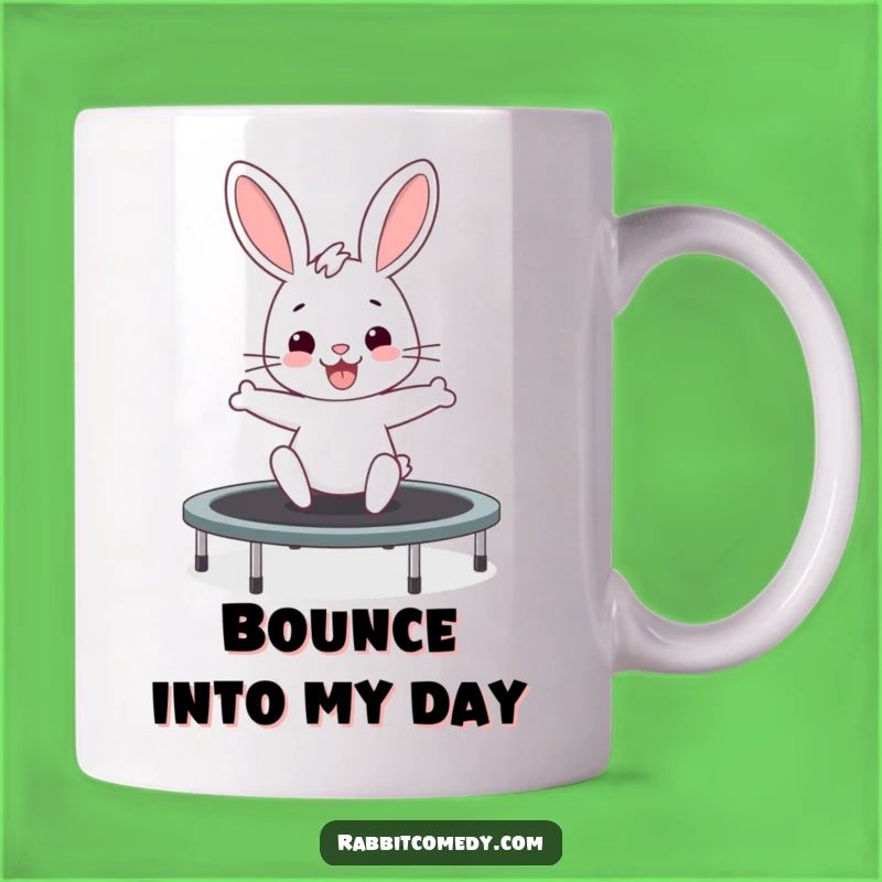 Funny Rabbit Trampoline Mug - Energetic Fun Gift for Bunny Lovers