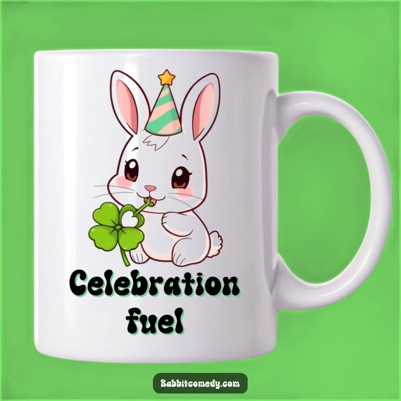 Funny Party Rabbit Clover Mug - Festive Celebration Animal Gift