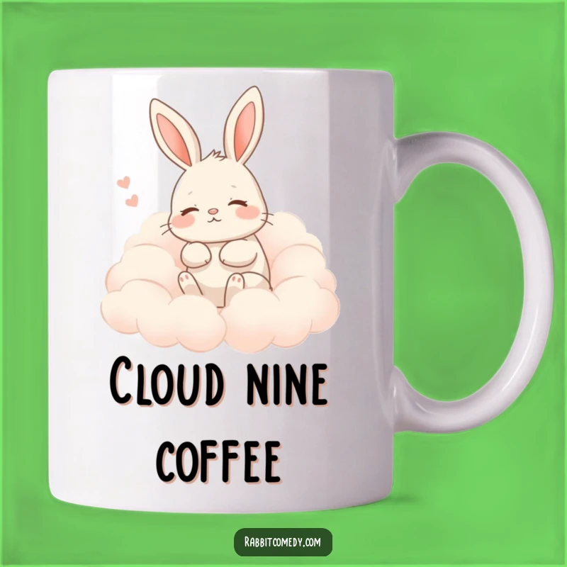Funny Contented Rabbit Cloud Sigh Mug - Relaxing & Humorous Gift!