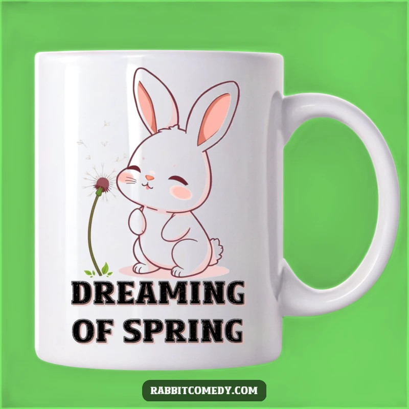 Funny Rabbit Dandelion Mug - Gentle Breath Art, Perfect Humorous Gift!