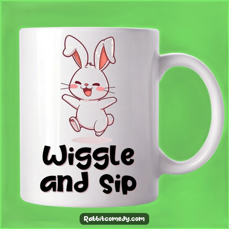 Funny Bouncing Rabbit Mug: Comical Floppy Ears Design, Perfect Hilarious Gift for Bunny Lovers