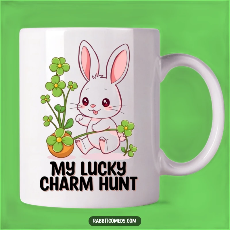 Funny Rabbit Clover Chase Mug: A Hilarious Gift for Rabbit Lovers!