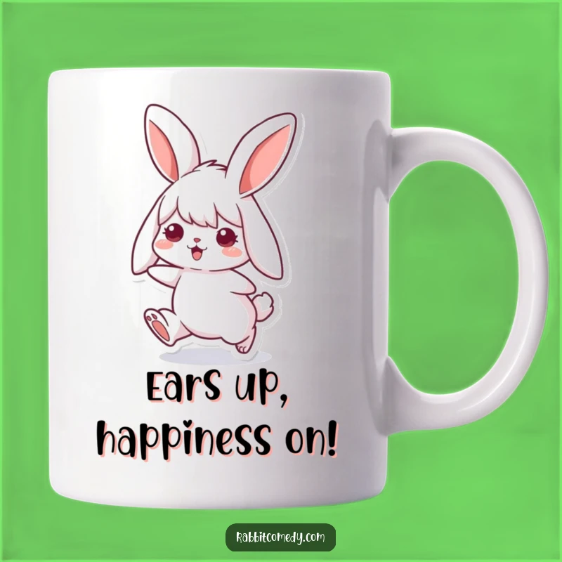 Funny Rabbit Mug: Floppy Ears Happy Hop - Adorable & Cheerful Funny Gift!