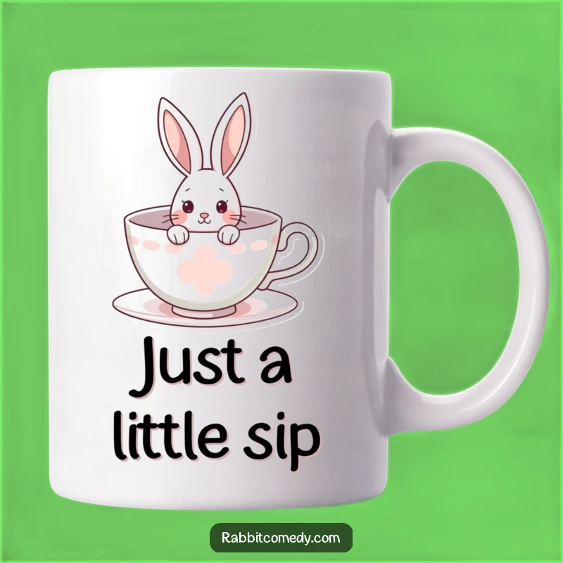 Funny Rabbit Teacup Mug: Curious Peek - Whimsical & Charming Funny Gift!