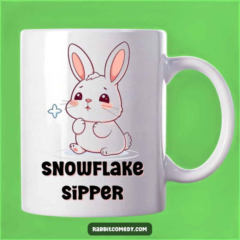 Funny Snowflake Rabbit Mug: Winter Joy and Hilarious Charm Gift