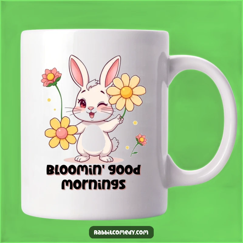 Funny Winking Rabbit Flower Juggling Mug: A Playful and Hilarious Gift