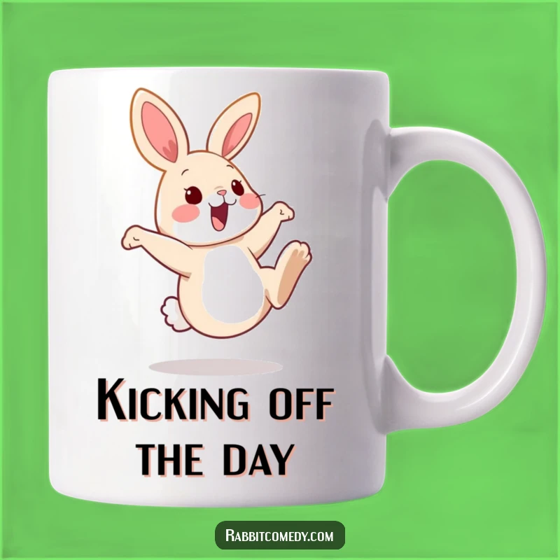Funny Kicking Rabbit Mug: A Silly Hare's Perfect Playful Gift