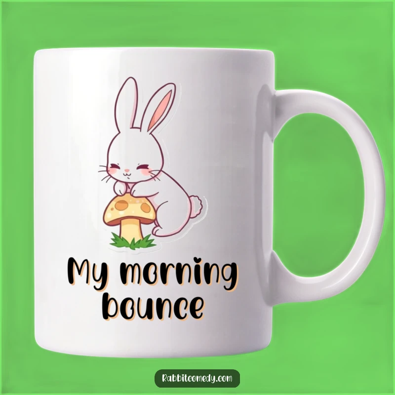 Funny Rabbit Boinging Mug - Adorable Long-Eared Bunny Gift for Humor Lovers