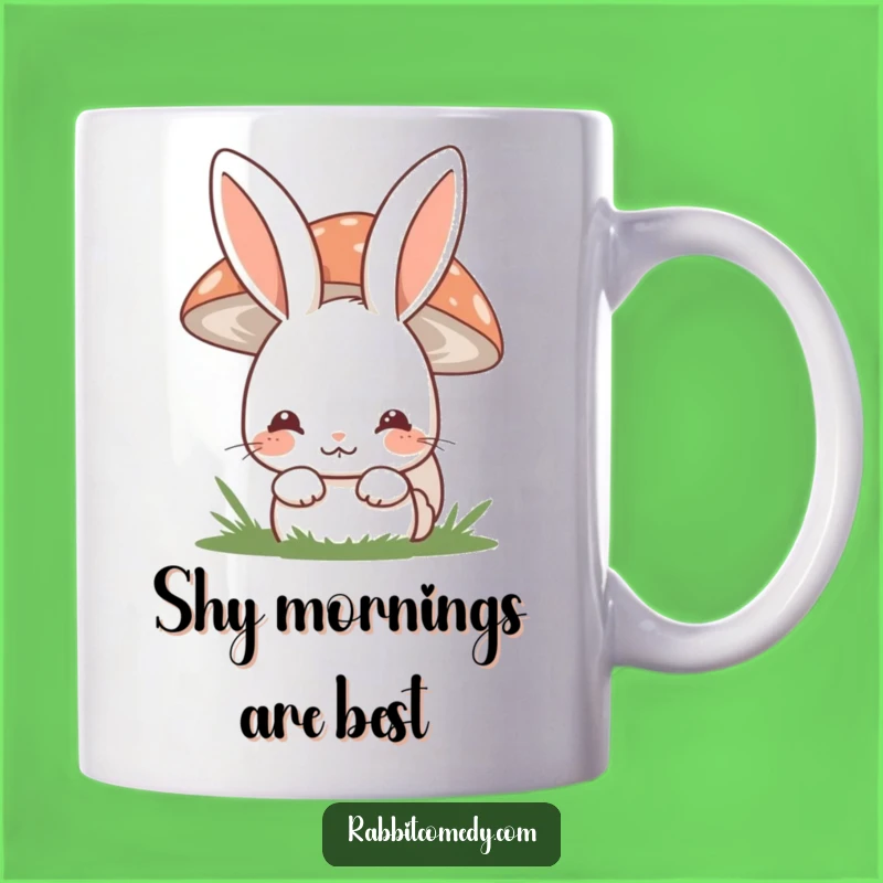 Funny Shy Rabbit Mushroom Mug - Cute & Cozy Gift for Introverts
