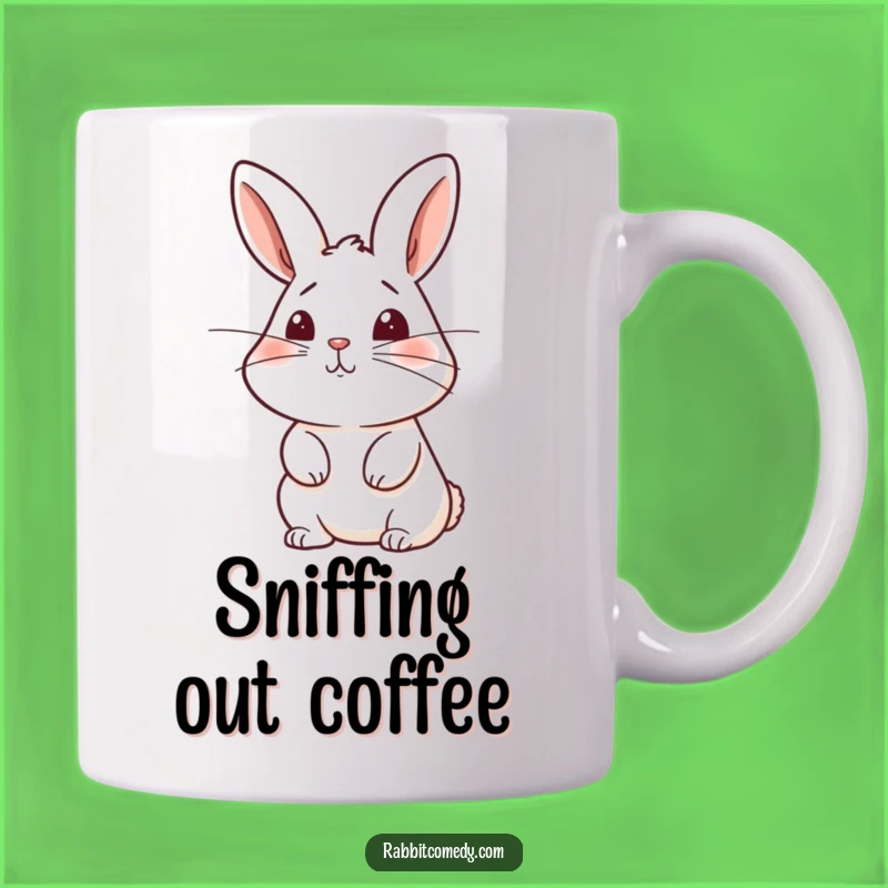 Funny Rabbit Sniffing Mug - Curious Critter Gift for Animal Lovers
