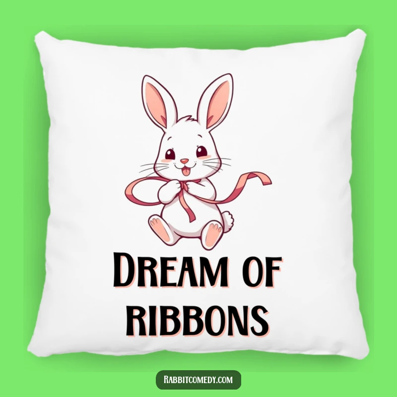 Cozy Funny Rabbit Ribbon Twirl Pillow: Soft & Playful Decor Gift