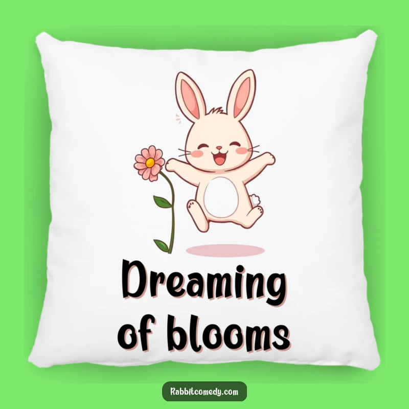 Funny Rabbit Flower Pillow - Cozy Comfort, Adorable Bunny Gift for Spring
