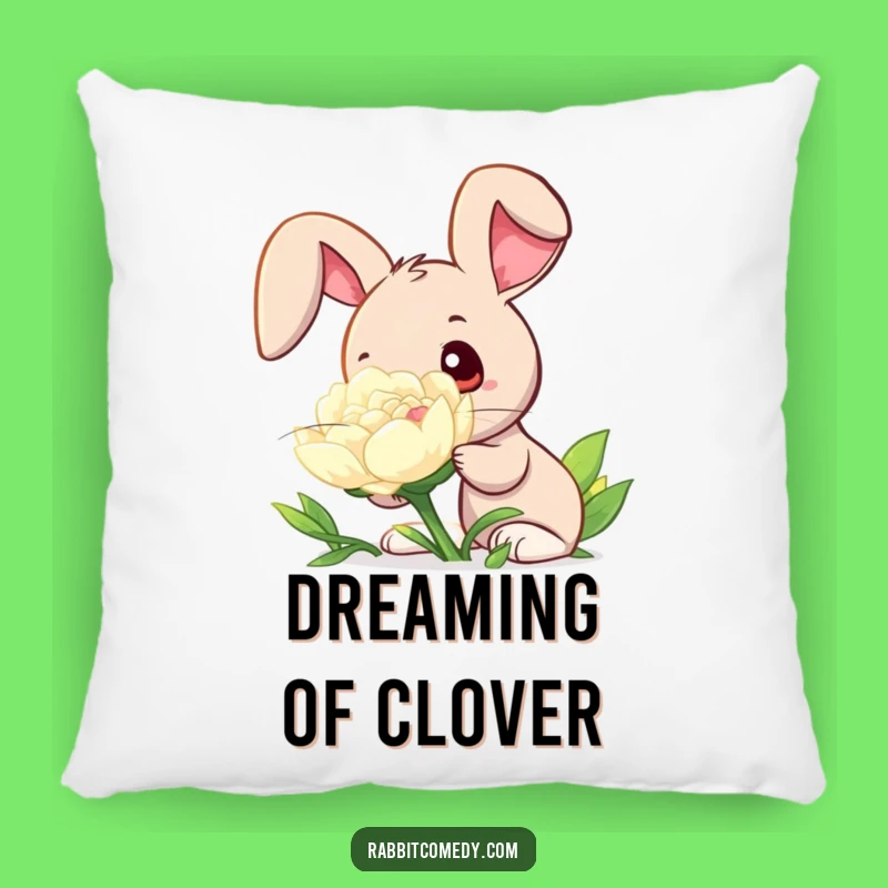 Funny Rabbit Clover Pillow: Cozy Comfort for the Curious Heart
