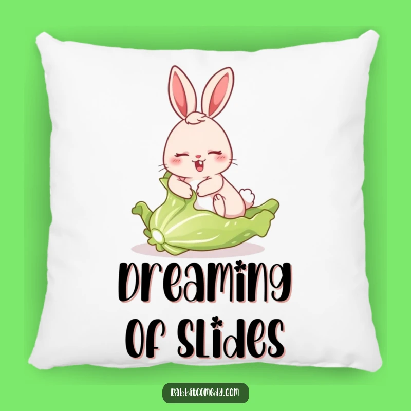 Funny Rabbit Lettuce Slide Pillow: Cozy Comfort with Comical Flair