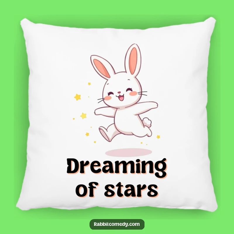 Funny Joyful Rabbit Star Dust Leap Pillow - Plush Comfort, Magical Humor!