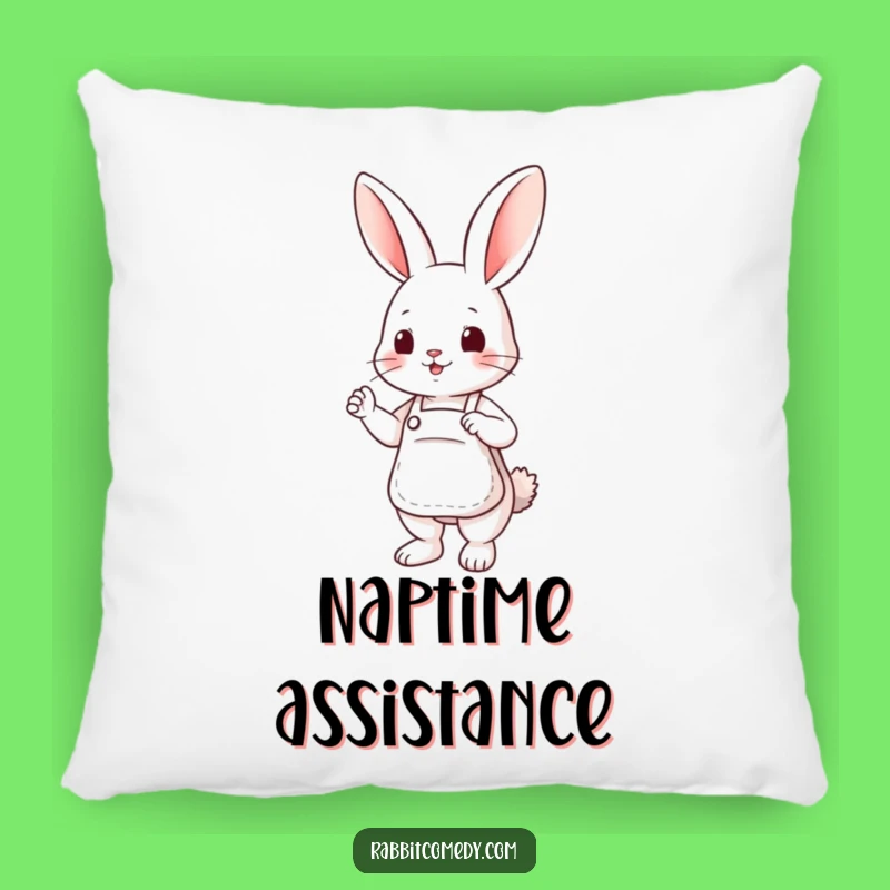 Funny Apron Rabbit Pillow - Cozy Cute Helper Cushion, Comfy Gift