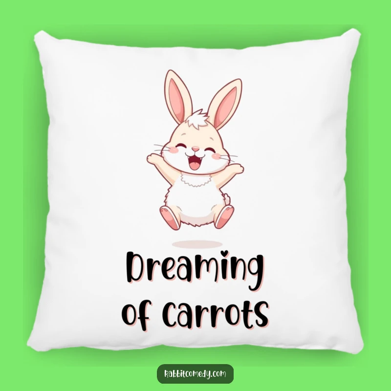 Funny Ecstatic Rabbit Hop Pillow: Soft and Hilarious Comfort with a Joyful Long-Eared Friend