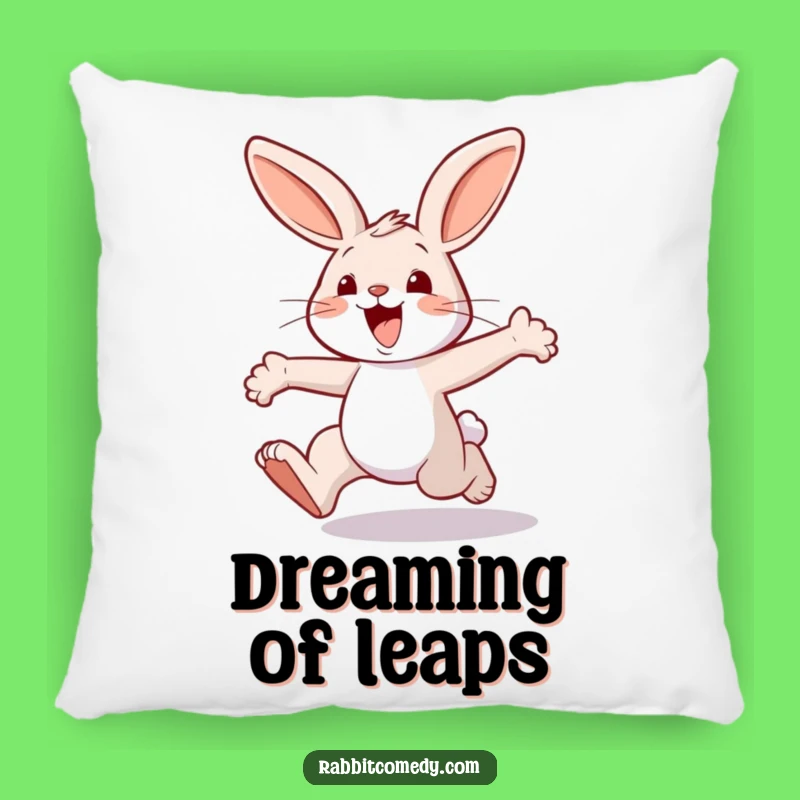 Funny Joyful Rabbit Hopping Pillow: Comfy Accent for Energetic Spaces