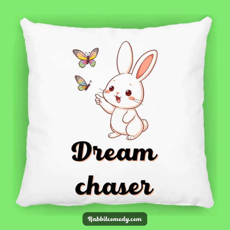 Funny Rabbit Butterfly Accent Pillow - Cozy Nature Home Decor Gift