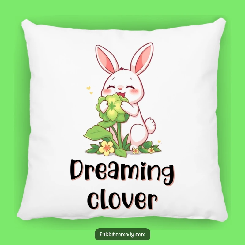 Funny Rabbit Glowing Clover Pillow - Cozy Magical Accent and Gift