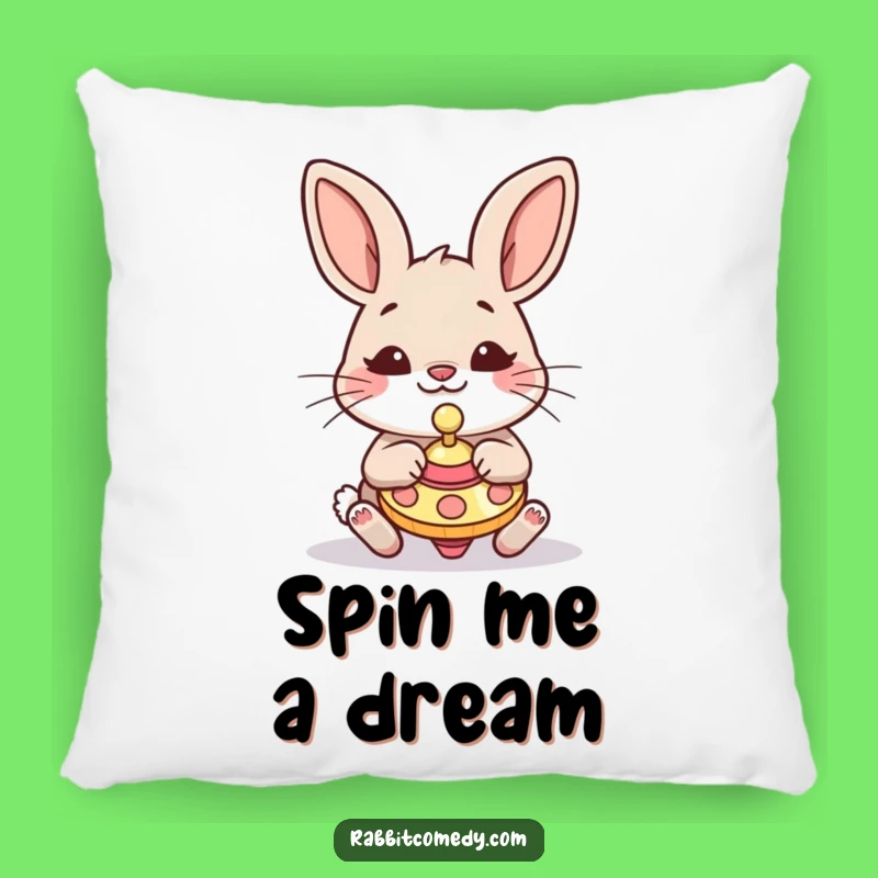 Funny Rabbit Pillow: Silly Animal Spinning Top Throw Pillow, Comfy & Hilarious Gift!