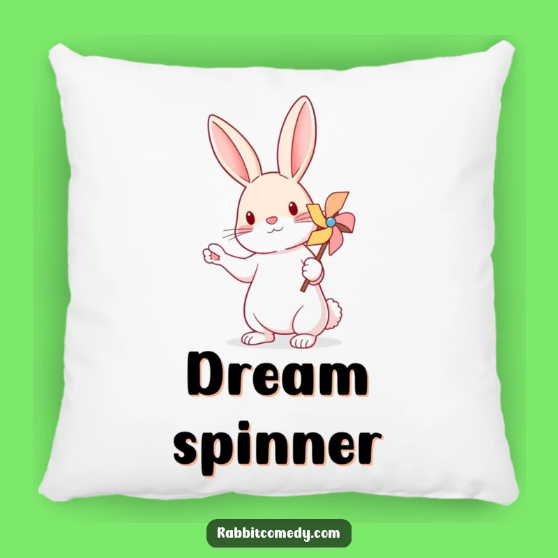 Funny Rabbit Pinwheel Accent Pillow - Cozy & Cute Home Decor Gift