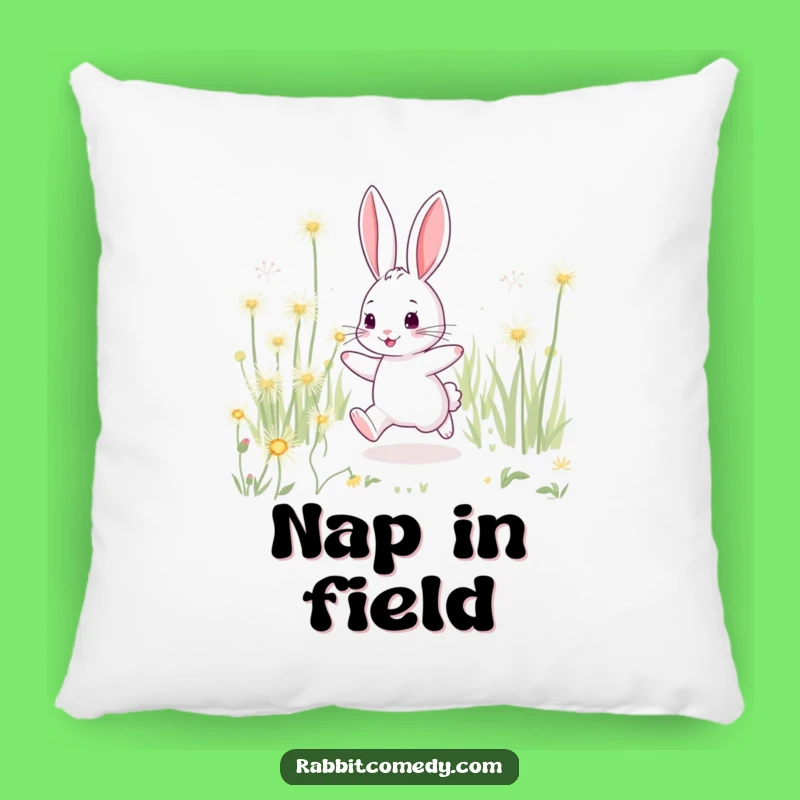 Funny Rabbit Sparkling Dandelion Pillow - Cozy Meadow Accent and Gift
