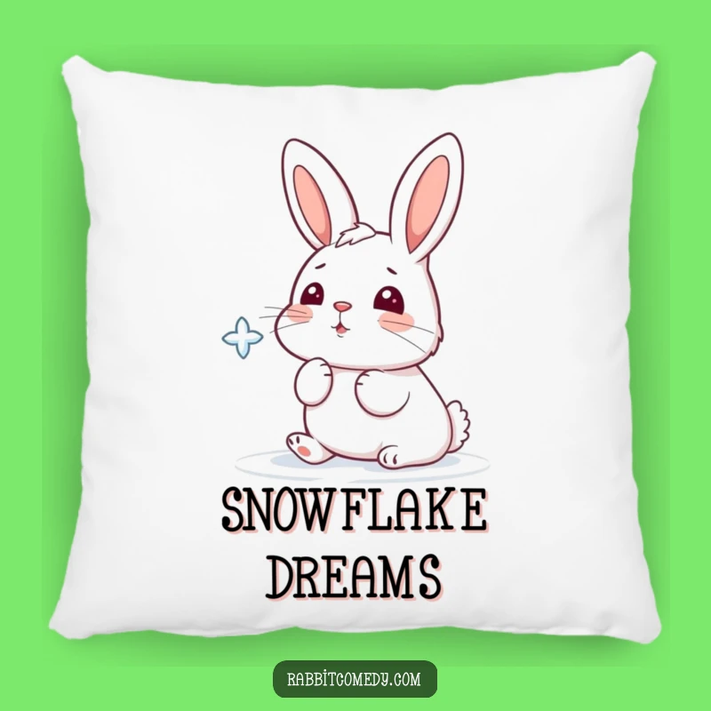 Funny Snowflake Rabbit Pillow: Cozy Comfort with Winter's Playful Spirit