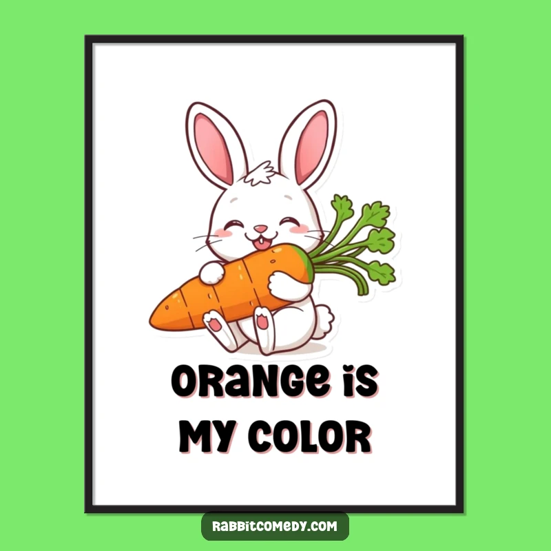 Funny Rabbit Carrot Digital Print: Instant Joyful Art, Perfect Printable Funny Gift