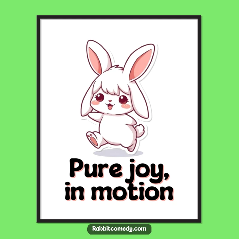 Funny Rabbit Digital Art: Floppy Ears Hop Joy - Instant Funny Gift Download!