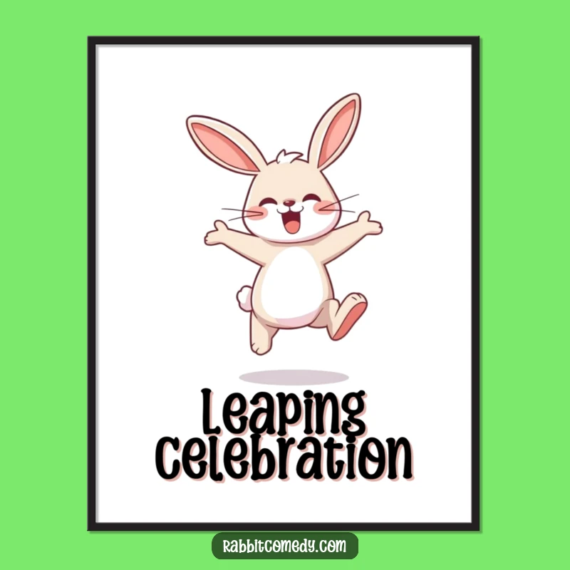 Funny Rabbit Hopping Digital Art - Instant Joyful Wall Decor